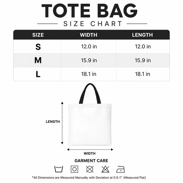 Alabama Looks Good On Me Tote Bag - Size Chart